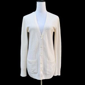 Equipment Femme 100% Cashmere Cardigan Sweater Cream Size S V Neck Quiet Luxury